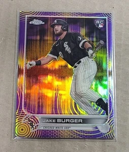 2022 Topps Chrome  Purple And Yellow Sonic Refractor /299 Jake Burger Rookie 29 - Picture 1 of 9