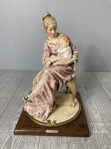 Giuseppe Armani Stamped Florence, Italy Glazed Porcelain Figurine Seated Mother - Picture 1 of 8