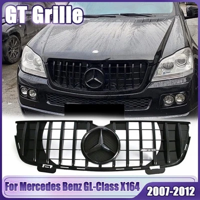 For Mercedes Benz GL-Class X164 07-12 GL320 GL350 GL450 Gloss Black Front Grille - Изображение 1 из 4