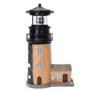 Solar Lighthouse with Rotating Beacon,11.1" Outdoor Garden Lighthouse Decor,W... - Picture 1 of 8