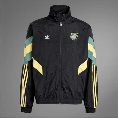 Jaqueta de futebol Adidas Jamaica Federação de Futebol Masculina Nova com etiquetas $110 In5568 - Imagem 1 de 4