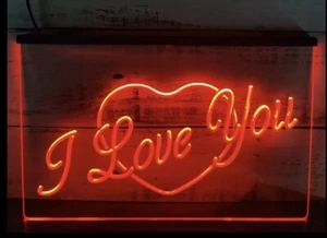 I Love You Heart Display Gift no LED neon Light - Picture 1 of 3