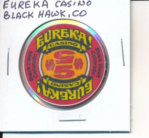 BLACK HAWK COLORADO CASINO CHIP - EUREKA CASINO $5 - Picture 1 of 2