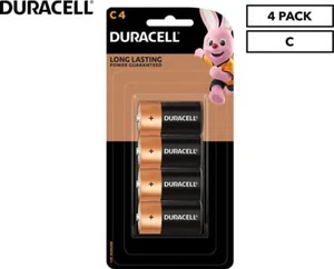 4 Pack Duracell Coppertop C 1.5V Alkaline Batteries - Picture 1 of 2
