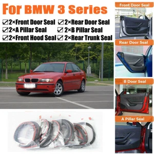 Door Rubber Seal Strips Weather Draft Noise Reduction Kit For BMW 3 Series E90 - Picture 1 of 12