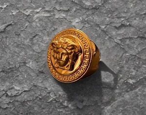 MASSIVER Gold PVD Herrenring 26 g Gewicht Größe 7 SCHNELLER VERSAND 9/10 Zustand - Bild 1 von 2