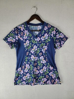 Camiseta Exfoliante Cruz Blanca Top Enfermera Talla Pequeña Flor Estampado Elastizado Foto 1 de 4