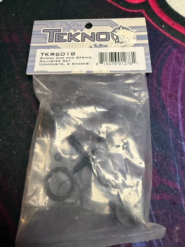 Tekno RC TKR6018 – Shock Cap & Spring Adjustment Collars (composite, 2 shocks) - Image 1 of 2