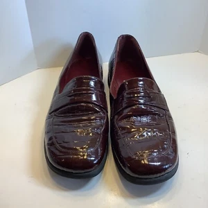 Andre Assous Featherweight Wm Sz9M Patent Leather Loafers Rubber Sole Block Heel - Picture 1 of 9