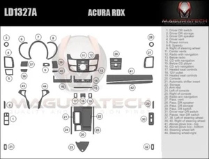 Fits Acura RDX 2007-2012 Large Deluxe Wood Dash Trim Kit - Picture 1 of 3