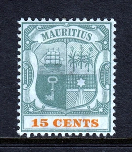 MAURITIUS — SCOTT 107 — 1900 15c BRACCIA VERDI E ARANCIONI — MH — SCV $30 - Foto 1 di 2