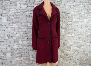 KARL LAGERFELD PARIS DAMEN WOLLE MIX FEST STRICKMANTEL WEINROT FRANSEN M L - Bild 1 von 11