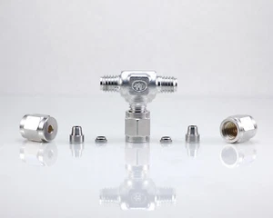 TUBE UNION TEE 1/8 IN OD HOKE GYROLOK 2TTT316 STAINLESS STEEL 316 SUB SS-200-3 - Picture 1 of 2
