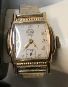 Vintage ELLESS SXP 7 Jewels Gold Fill Swiss Made Gents Watch ~ Parts or Repairs - Picture 1 of 9