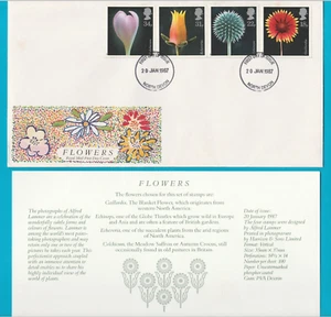 FUNDA PRIMER DÍA (SIN DIRECCIÓN) - FLORES - 1987 - Imagen 1 de 2