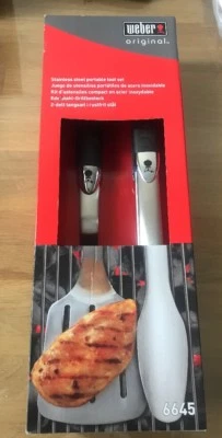 Weber Original Stainless Steel Portable BBQ Grill Tool Set, 2 piece #6645 - Image 1 of 4