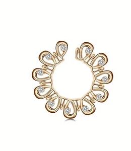 1 Pair Of Rose Golden Piercing Faux Body Jewelry Non Piercing Sexy Nipple Ring - Picture 1 of 5