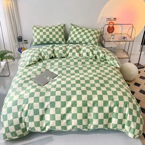 Wellboo Green White Plaid Comforter Sets Queen Women Men Sage Green Checkerbo... - Picture 1 of 6