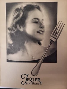 Fezler Silber 1948 Printanzeige Du Magazin Schweizer Gabel Deutsche Frau Sepia - Bild 1 von 3
