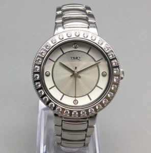 DMQ QVC Watch Women 35mm Silver Tone Bling Crystals New Battery 6.25" - Picture 1 of 16