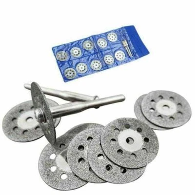 10x 22mm Mini Diamond Saw Blade Cutting Disc Wheel +2 Mandrel Rotary Tool Set XY - Image 1 of 4