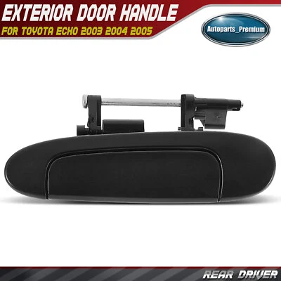 Rear Driver LH Smooth Black Exterior Door Handle for Toyota Echo 2003 2004 2005 - Image 1 of 4