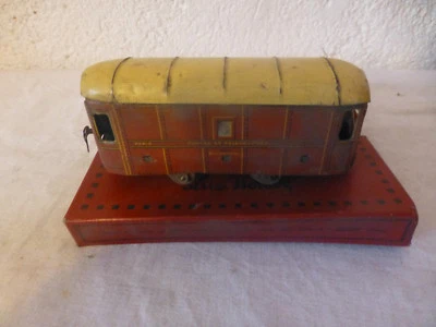 ancien jouet tole JEP Unis France train wagon postes telegraphes vintage boite - Photo 1/4