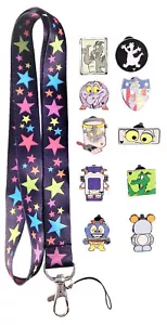 Figur Thema Starter Schlüsselband Set mit 5 Disney Park Trading Pins Brandneu - Bild 1 von 1
