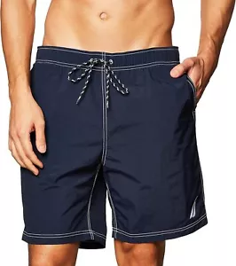 Men's Classic Solid Quick-Dry Swim Trunks with Logo - Picture 1 of 43