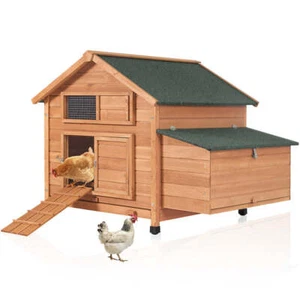 Aivituvin Wooden Chicken Coop for 2–3 Chickens, Waterproof Roof & Nesting Boxes - Picture 1 of 13
