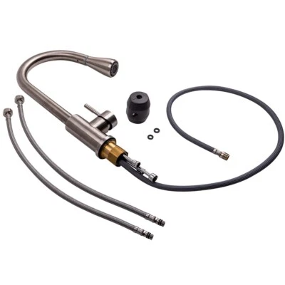 Kitchen Sink Mixer Tap With Pull Down Sprayer Brushed Nickel - Image 1 of 4