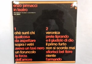 Enzo Jannacci in teatro,spettacolo"22 canzoni" a cura di Dario Fo,Jolly LPJ 5043 - Picture 1 of 4