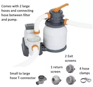 Bestway Flowclear 1500 Gallon Fuzzy Ball/Sand Filter Pump with fittings & hoses - Picture 1 of 15