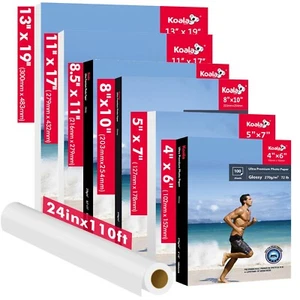 Lot Koala Ultra Premium 72LB Glossy Photo Paper 4x6 5x7 8x10 8.5x11 11x17 13x19 - Picture 1 of 27