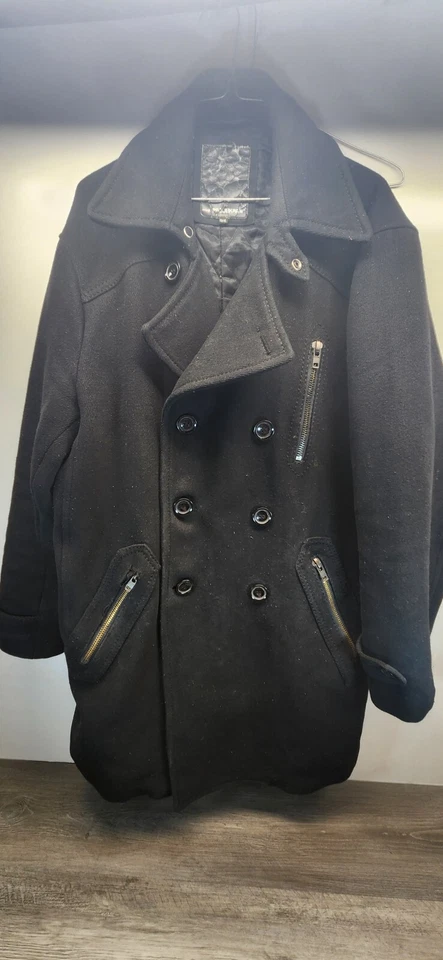 Projek Raw Peacoat Coat Emo Gothic Three Zippers Deep Pockets Mens XL - Image 1 of 4