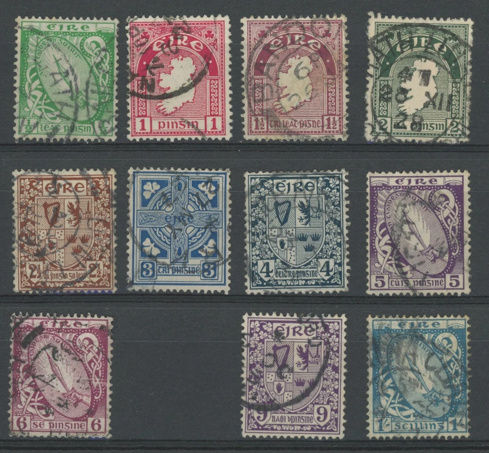 Ireland ☘ 1st Definitive Series incomplete set of 11. VFU, CV $55 - Image 1 of 1