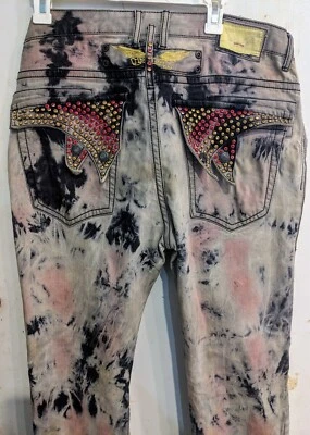 Robin's Jeans Size 40 Made In USA. Long Flap Jeans With Studded Flaps D5851 - Image 1 of 4