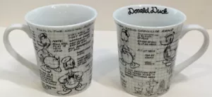 Cuaderno de bocetos del 90 aniversario de Disney Pato Donald tazas de café/té conjunto de (2) ¡nuevo! - Imagen 1 de 3