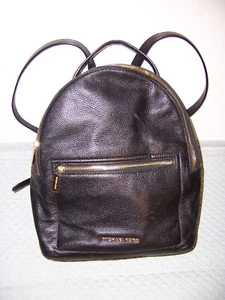 Mint LKNEW Michael Kors black pebble backpack zip travel school NICE! - Picture 1 of 10