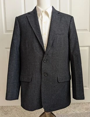 Vintage LL Bean Black Gingham Travel & Outdoor Blazer Jacket Mens 42 Tall *WoW!* - Image 1 of 4