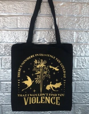 Fourth Wing inspired tote, Book bag, Romance reader, Fantasy reader, Dragon ride - Image 1 of 4