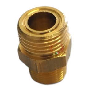 NIPPLO OTTONE DESTRO SINISTRO DX SX Ø 3/8 DX X 1/2 SX PER GAS GPL 3/8 X 20X14  - Picture 1 of 1