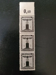 Nazi Germany 1934/38 D144 Party Officials 1pf Strip of 3 - MNH (**) - Picture 1 of 1