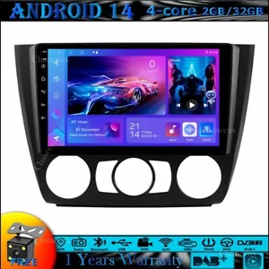 9"Android 14 Head Unit Radio Carplay GPS SATNav For BMW 1 Series E87 E81 E82 E88 - Picture 1 of 13