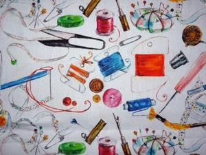 Canvas Nähzubehör Garn Nadeln Maßband Fingerhut Nähen Baumwolle Stoff Zanders - Bild 1 von 3