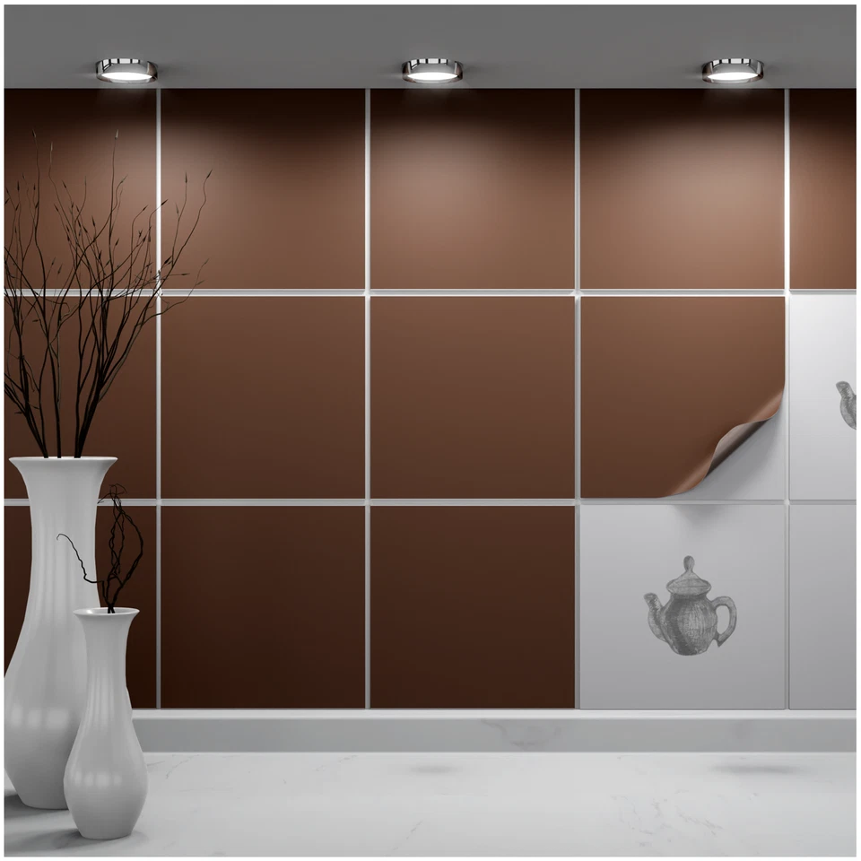 FoLIESEN Fliesenaufkleber für Küche und Bad - Fliesenfolie Braun - Bild 1 von 1