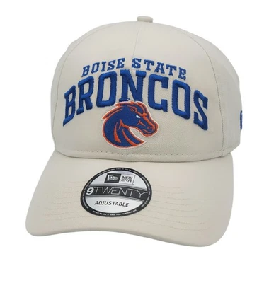 Boise State Broncos New Era Arch Over Logo 9TWENTY Relaxed-Fit Cream Hat Cap NEW - Image 1 of 4