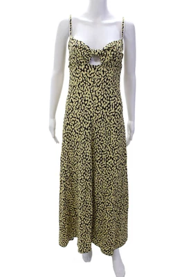 Vestido midi Proenza Schouler para mujer con correa de espagueti leopardo amarillo negro talla 4 Foto 1 de 4
