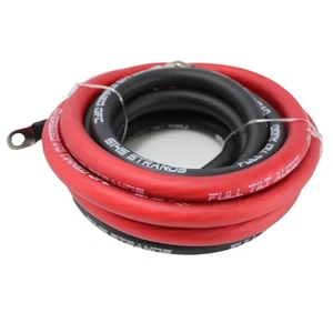 Full Tilt 0 AWG Red & Black Big 3 Wiring Upgrade Kit for Car Audio - Picture 1 of 4