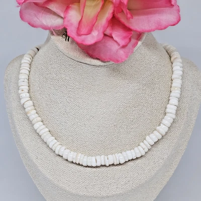 Gargantilla Surfer Collar Concha Puka Blanco Real 17" Surf Boho Foto 1 de 4